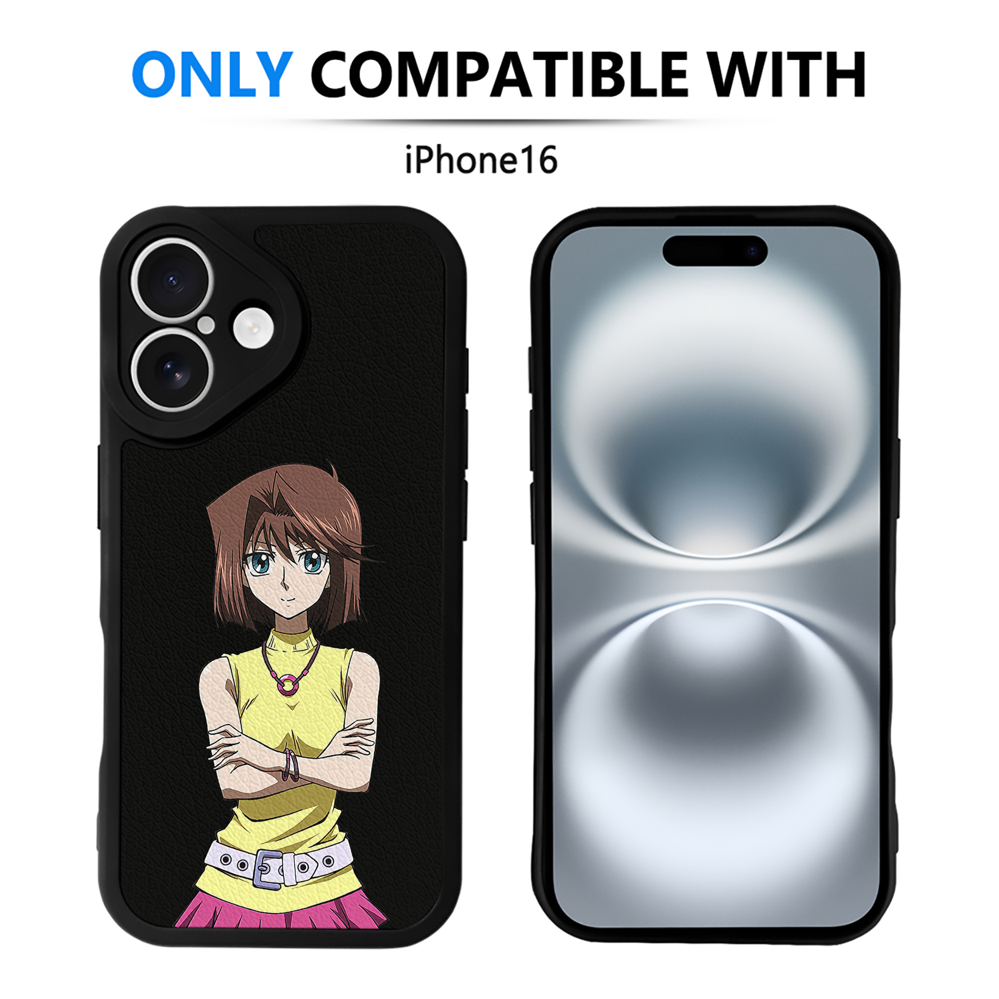 （画像用） 遊☆戯☆王 Yu-Gi-Oh! 【iPhone 16シリーズ対応】シリコンスマホケース（レザー調） 材質：シリコン